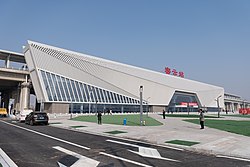 Miyun railway station on the Beijing–Shenyang high-speed railway in Ningcun, Henanzhai, 2021