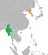 Location map for Myanmar and North Korea.