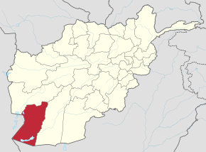 Poziția localității provincia Nimruz