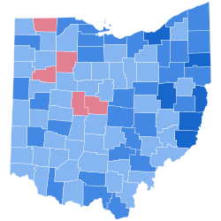 Map of election results by county