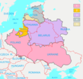 The Polish–Lithuanian Commonwealth in 1619 compared to 1991 borders