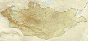 Map showing the location of Khangai Nuruu National Park