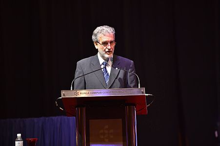 Jerónimo López-Martínez (SCAR president) mentioning Wikibomb event during speech at the conference dinner