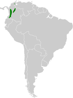 Distribución geográfica del batará crestibarrado.