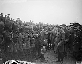 King George V inspects Indian troops at Le Cateau