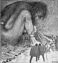 The giant Utgarthilocus, chained in the cave