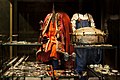 Reconstructed attire and objects from the Mammen chamber tomb and hoard. The golden chest is a replica of the lost Cammin Chest and not from this find, but crafted in the Mammen style.