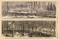 Union 5th Corps attacking Confederates at Hatcher's Run