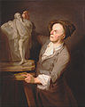 Adrien Carpentiers, Louis-Francois Roubiliac Modelling His Monument to Shakespeare, 1760–1761, Yale Center for British Art