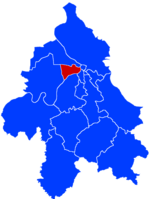 Location of New Belgrade within the city of Belgrade