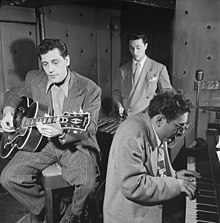 Bill DeArango, Terry Gibbs, and Harry Biss, "Three Deuces", New York City, June 1947, photo: William P. Gottlieb