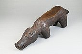 Itoon (diviner's instrument, in form of a hippopotamus); 19th century; wood; 7.5 × 26.6 × 6.4 cm (215⁄16 × 101⁄2 × 21⁄2 in.); Brooklyn Museum