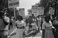 Image 27Women marching for equal rights, integrated schools and decent housing (from African-American women in the civil rights movement)