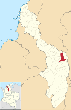 Location of the municipality and town of San Martín de Loba in the Bolívar Department of Colombia