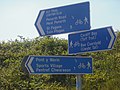 A sign for cyclists on the Ely Trail