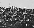 Image 10On November 19, 1863, President Abraham Lincoln (center, facing camera) arrived in Gettysburg and delivered the Gettysburg Address, considered one of the best-known speeches in American history. (from Pennsylvania)