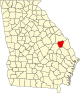 State map highlighting Jenkins County