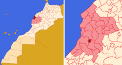 Location of the municipality of Sebt Gzoula in Morocco.