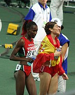 Janeth Jepkosgei ja Mayte Martínez (oikealla) Osakassa 2007.