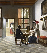 Cardplayers in a Sunlit Room c. 1658