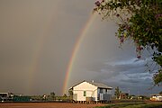 Rainbow over Quilpie - view from behind the Art Gallery
