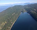 South-facing aerial view of Saturna Island