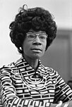 Shirley Chisholm, first black woman elected to US Congress (B.A. 1946)