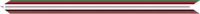 A multicolored streamer with (from outer to inner) green, red, black (the three colors of the Afghan flag), white, red, and white again horizontal stripes with a blue horizontal stripe in the center