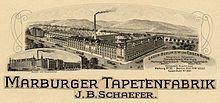 Tapetenfabrik in Marburg vor dem Zweiten Weltkrieg