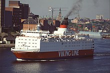 Viking Sally pictured in Stockholm harbour in the 1980s