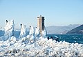 Pogled na dio Senjske luke okovane morskim ledom nakon hladne fronte (9. veljače 2012.)