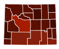 Image 8Map of counties in Wyoming by racial plurality, per the 2020 U.S. census Legend Non-Hispanic White   60–70%   70–80%   80–90%   90%+ (from Wyoming)