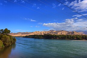 Die Geelrivier naby Guide, Qinghai.