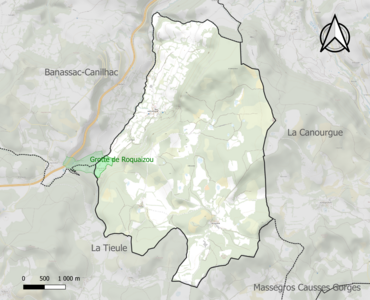 Carte de la ZNIEFF de type 1 sur la commune.