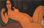 髪をほどいた横たわる裸婦（1917年、大阪中之島美術館）