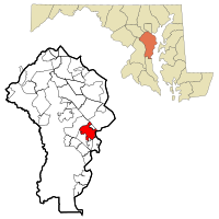 Location in Anne Arundel County, Maryland
