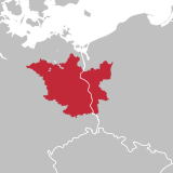 プロイセン州内ブランデンブルク州と1993年以降の国境