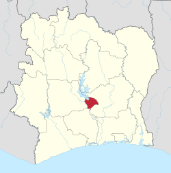 Location of Yamoussoukro