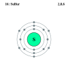 Sulfur's electron configuration is 2, 8, 6.