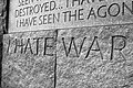 "I hate war" inscription.