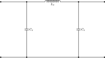 Schema elettrico di un filtro a \pi