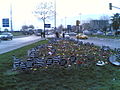 Placards planted in flower beds after Hrant Dink's funeral.