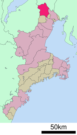 Location of Inabe in Mie Prefecture