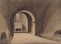 La crypte du haut Moyen Âge, vers 1817 (classée monument historique en 1840).
