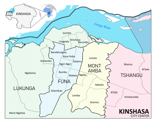 Kinshasa Districts Communes and Quarters (2021)