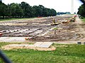 Lincoln Memorial Reflecting Pool undergoing reconstruction in June 2011