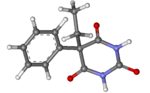 3D ball-and-stick model of phenobarbital