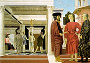 Linear perspective in Piero della Francesca's Flagellation of Christ, c. 1455–1460