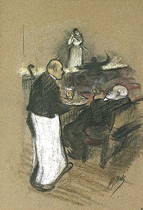 Francisque Sarcey al caffè, 1890