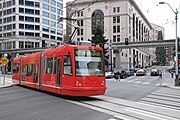 Seattle Streetcar 301 leaving Pacific Place Station